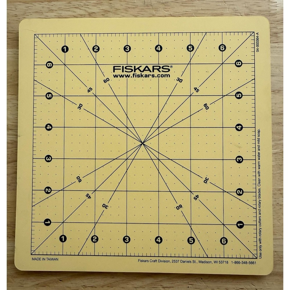 Fiskars Self Healing Rotating Cutting Mat 6"x6" Lazy Susan Style Yellow